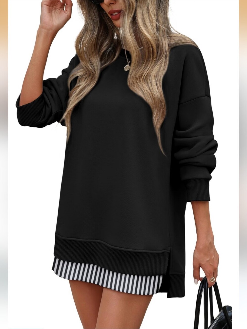 Women’s Black Oversized Sweatshirt Dress